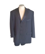 Stacey Adams Men&#39;s 4 Button Suit Coat Sport Coat Tuxedo Jacket Black Sz 52R - $46.74