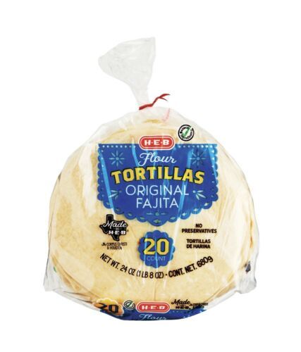 HEB Flour Tortillas. 20 count bag. 10 pack bundle - $98.97