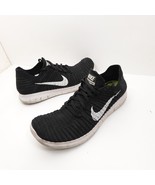 Nike Free RN Flyknit Men&#39;s Size 11 Black White Shoes Sneakers Knit 83106... - $47.69