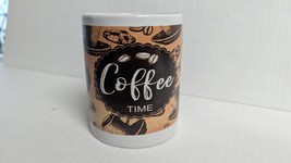 Royal Norfolk Coffee Time Mug Cup Drinkware 16 oz Brown Tan White Cerami... - $12.97