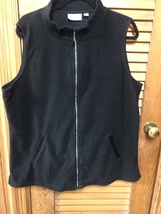 Quaker Factory Womens Size XL Black Fleece Rhinestone Zip Sequin Pocket ... - $30.00