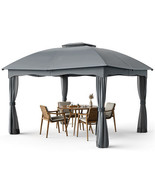 12 x 10 Feet Canopy Double Vented Heavy Duty Steel Gazebo-Gray - Color: ... - €299,37 EUR