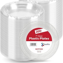 7 Inch Clear Plastic Plates 200 Bulk Pack - Disposable Cake Plates For Dessert &amp; - £28.76 GBP