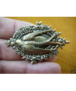 (b-bird-1252) flying barn swallow bird pin pendant FLOWERS love lover - €16,38 EUR