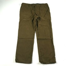 PT01 Pants Mens 35x28 Olive Green Cashmere Cotton Blend Slim Fit Straigh... - £89.67 GBP