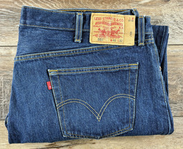 Levi&#39;s Original 501 Straight Leg Button Fly Mens Blue Jeans Size 46 x 32 - £46.51 GBP