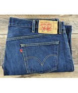 Levi&#39;s Original 501 Straight Leg Button Fly Mens Blue Jeans Size 46 x 32 - £46.70 GBP