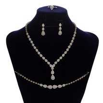 Jewelry Sets Simple Waterdrop Temperament Women Wedding Necklace Earring... - £41.04 GBP