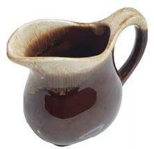 Pitcher Carafe Vintage USA Brown Drip Glaze 16 oz Oven Proof 5” tall  - $14.40