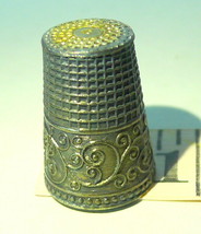 Vintage Brass Thimble Ornate Filigree with Turtle Decorated   - £21.44 GBP