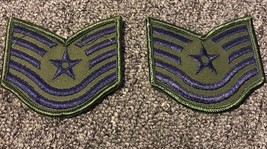 1 Pair 2 Patches 1976-1993 Usaf Air Force Rank Patch Technical Serg EAN T E-6 Og G - £12.94 GBP