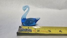 Titan Art Glass Graceful Swan Figurine Blue Paperweight - $11.88