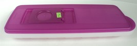 T61 Tupperware 3 Piece Clear Ice Cube Tray w/ Pink Cover for Odor Free Ice! - £7.65 GBP