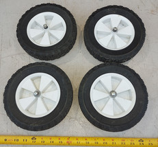 22PP98 Set Of 4 Wheels From Folding Cart: 8&quot; Diameter, 1-3/4&quot; Wide, 6MM Bore - £8.97 GBP