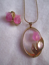 Tulip Necklace and Earrings Vintage 1980s - £14.15 GBP
