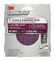 3M Sandblaster 5 in Ceramic Blend Hook and Loop Sanding Disc 80 Grit Med... - $6.95
