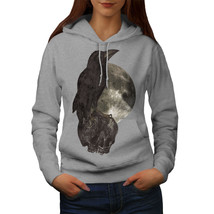 Wellcoda Crow Moon Bird Art Darkside Womens Hoodie - £30.42 GBP