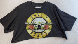 Guns N&#39; Roses Cropped T Shirt Top Womens Size XL Black Short Sleeve Round Neck - £11.87 GBP