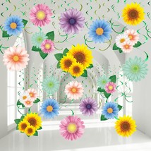 30 Pcs Flowers Butterfly Hanging Swirl Decorations, Spring Summer Sunflower Baby - £14.42 GBP