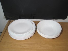 VINTAGE Corelle Dinnerware WHITE WINTER FROST 22-Piece Set - £93.45 GBP