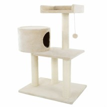 Cat Tree Tower Condo 3 Levels With Cave Perch And Scratching Posts 31 In... - £72.10 GBP