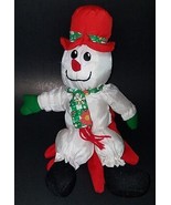 VTG Snowman Plush Puppet Nylon Hand Glove 12&quot; Stuffed Toy Christmas Jing... - £13.30 GBP