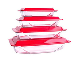 Set of 8 pcs Tempered Nesting Glass Baking Pan Set, Glass Baking Dish with BPA F - £110.12 GBP