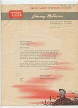 Sports Afield Magazine Letter Jimmy Robinson Skeet Editor to Award Winne... - $17.82