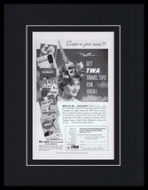 1959 TWA Airlines Travel Tips Framed 11x14 ORIGINAL Advertisement - £39.41 GBP