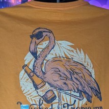 Izod Saltwater Orange T Shirt Pink Flamingo Graphic Men&#39;s M Wicked Tropic IPA - £12.30 GBP