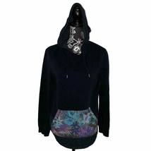 On The Byas Pullover Hoodie Psychadelic Floral Print Kangaroo Pocket Size Small - £12.16 GBP