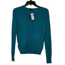 Ann Taylor Cardigan Sweater Size XS Turquoise Cashmere Blend Womens NWT - £44.44 GBP