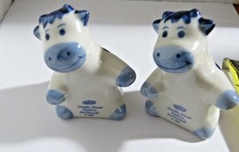 Delfts Blue Cow Salt &amp; Pepper Shakers Delfino Holland F465 Vintage Free ... - $21.78