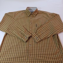 Columbia Mens Yellow & Brown Cotton Plaid Button-Down Collar Shirt Long Sleeve L image 11