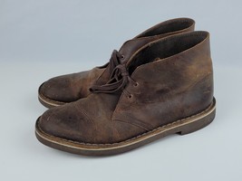 Clarks Originals Chukka Desert Boots Men&#39;s US Size 9 M brown leather 2-e... - $22.80