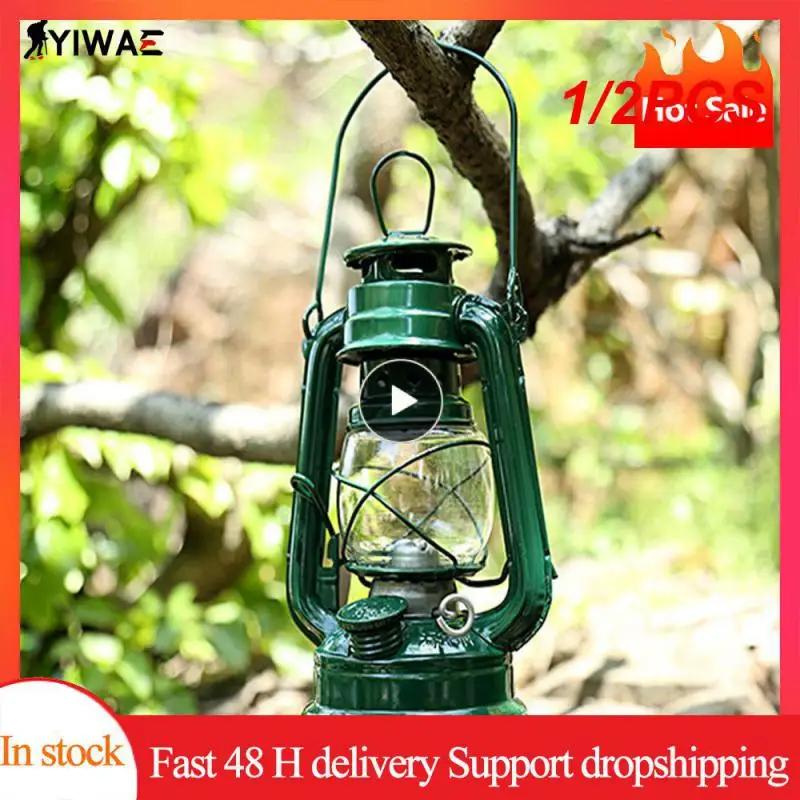 1/2PCS 19cm Retro Outdoor Camping Kerosene Lamp Oil Light Lantern Style Decor - £13.36 GBP+