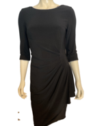 Alex Evenings Black Rhinestone Neckline 3/4 Sleeve Knit Dress Size 6 - $723.31 MXN