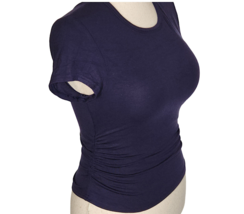 OGL Naked Sensation Eco-MiyaMoon Padded Shelf Bra Ruched Tee Shirt Navy ... - $19.99