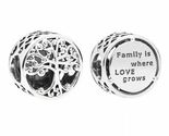 925 Sterling Silver Family Roots Charm with Engraving - £12.83 GBP