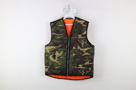 Vtg 70s Streetwear Mens M Distressed Reversible Quilted Camouflage Vest Jacket - $54.40