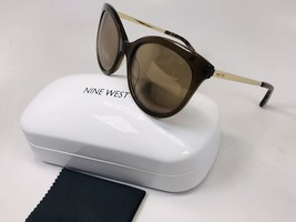 New Nine West NW901S 210 Crystal Brown &amp; Gold Sunglasses 56mm with Case ... - $54.44