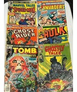 6 Comic Lot – 1970s Marvel Hulk, Ghost Rider, Spider-Man, Invaders + Bon... - $34.60