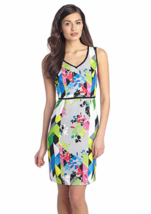 Nwt Nine West Blue Pink Printed Career Sheath Dress Size 14 $99 - £23.97 GBP