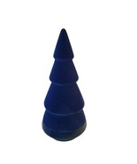 2021 9&quot; Dark Blue Velvet Flocked Ceramic Christmas Tree - £2.93 GBP