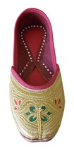 Women Shoes Indian Mojari Bridal Gold Handmade Leather Ballerinas Juttie... - $44.99