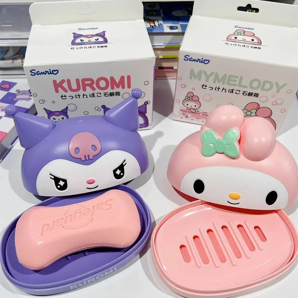 Sanrio Hello Kitty Soap Box Anime Kuromi Draining Soap Storage Rack Kitchen - £10.84 GBP