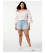 Free Assembly 90s Cut Off High Rise Distressed Shorts Women’s Size 6 BLU... - $20.22 CAD
