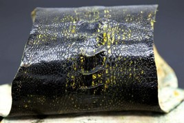 Genuine Veg Ostrich Leg Skin Leather Hide Glazed Black - $816.61 MXN