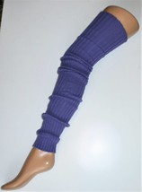 Thigh High Ribbed Legwarmers EXTRA LONG Leg Warmer Dance Yoga Ballet Gym Purple  - £9.66 GBP