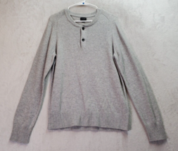 J.CREW Sweater Womens Medium Gray Knit Polyamide Long Sleeve Round Neck Button - £17.33 GBP